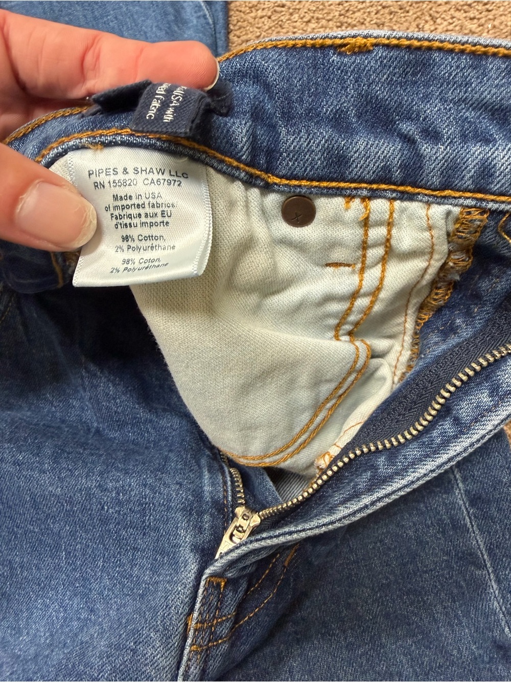 Veronica Beard Blue Straight-Leg Jeans with Frayed Hem - Picture 5 of 5